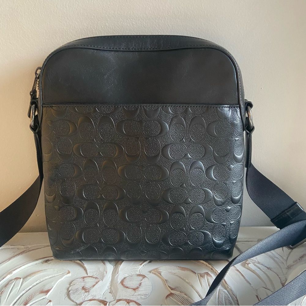 Coach Men Houston Flight bag in signature/crossbody bag/messenger bag - Picture 2 of 10